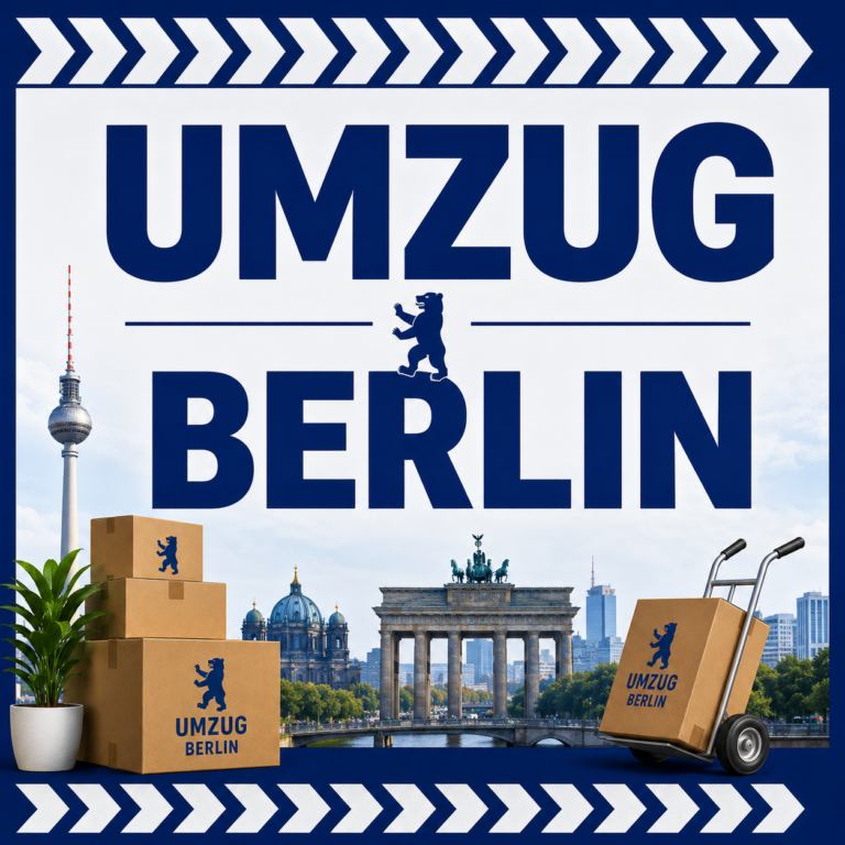 Umzug Berlin von Berlin Umzugshelfer mit Hinweis auf zuverlässige Umzugshilfe, Transport und Möbelpacker in Berlin
